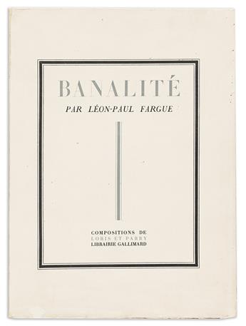 ROGER PARRY & FABIAN LORIS. Banalité.